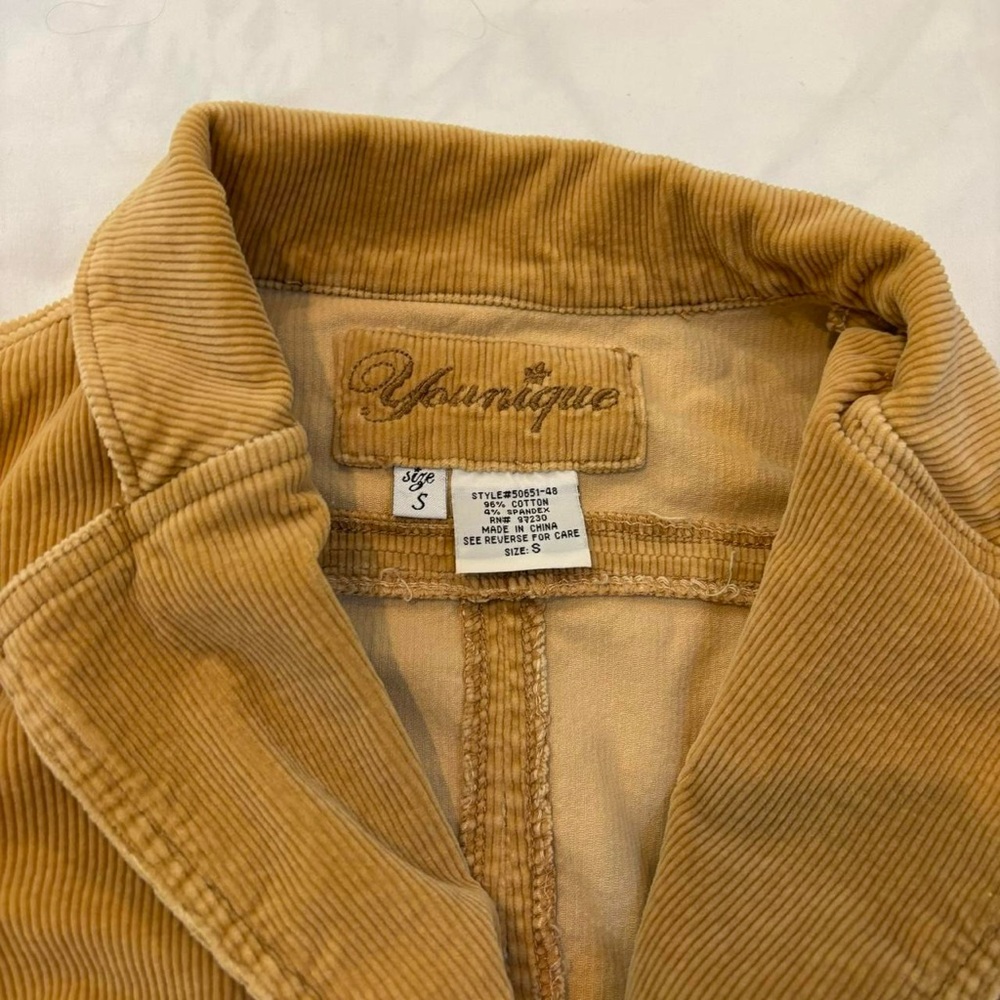 Camel Tan‎ Corduroy Blazer by Younique Size Small Vintage 1990s Y2K - Picture 7 of 8